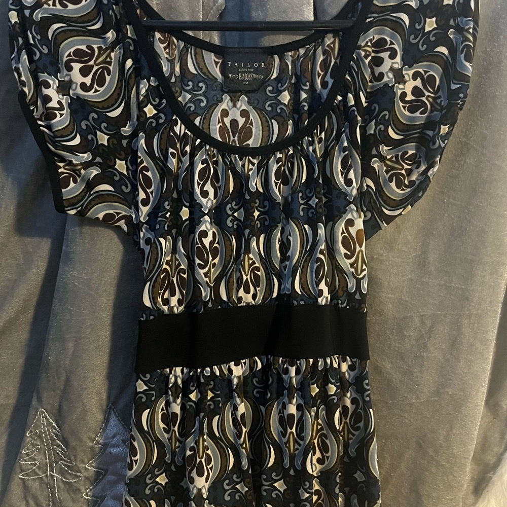 Tailor B. Moss Elegant Black and Brown Blouse